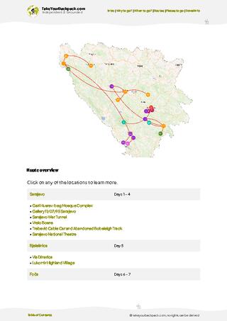 example page 4 from our offline Travel Guide for Bosnia and Herzegovina